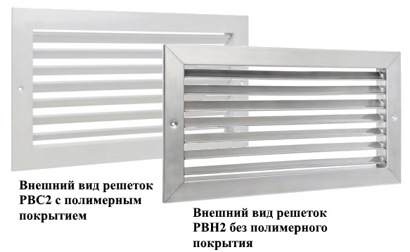 Решетка из нержавеющей стали РВН2 с регулируемыми жалюзи