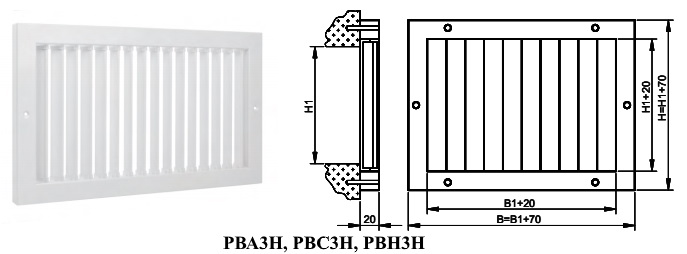 Конструкция и внешний вид накладных регулируемых решеток